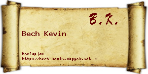 Bech Kevin névjegykártya